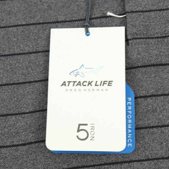 Attack Life By Greg Norman Mens Golf Polo Shirt Gray Striped Play Dry S New - Picture 10 of 12